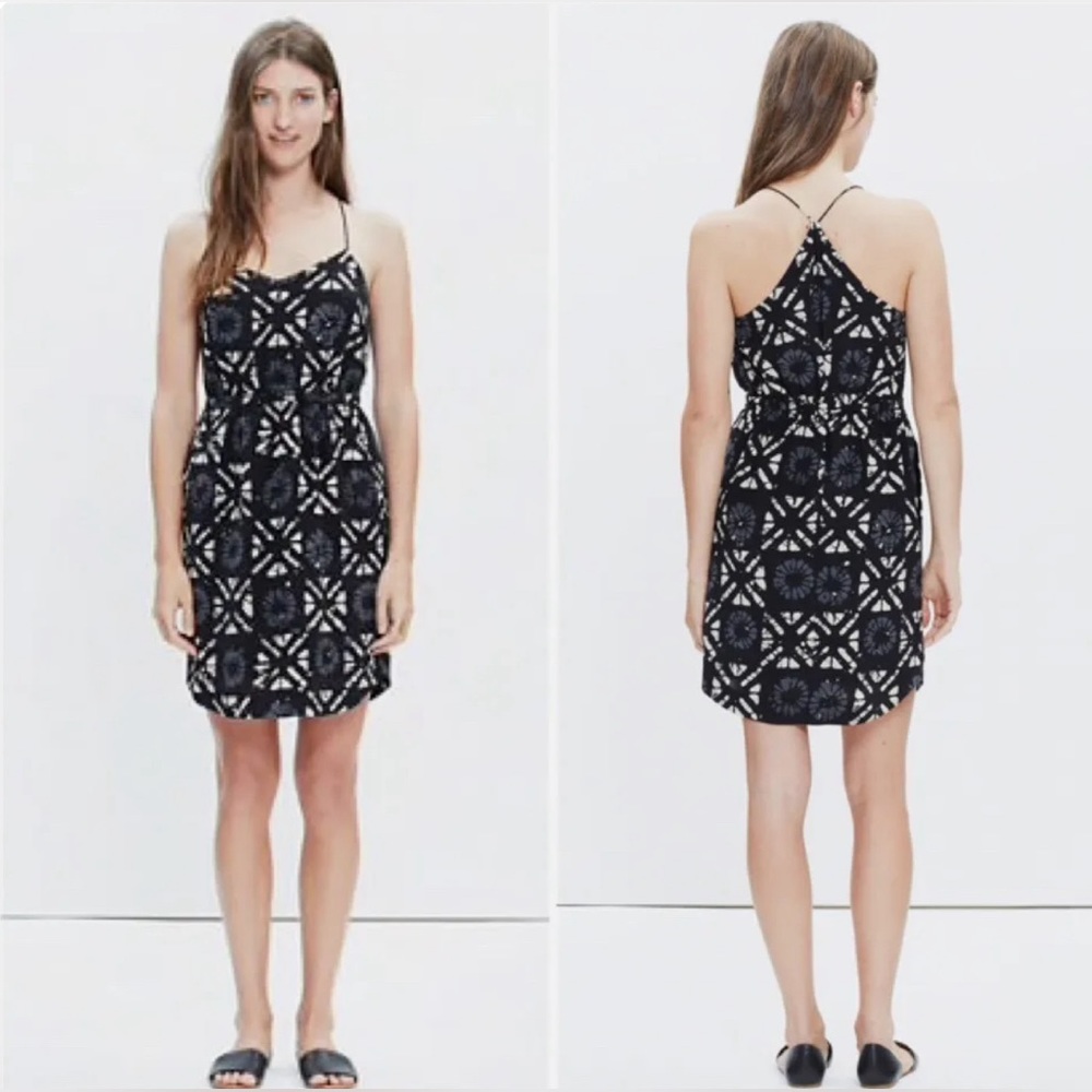 NWT Madewell 'Starview' Batik Grid Silk Cami Minidress Size 4